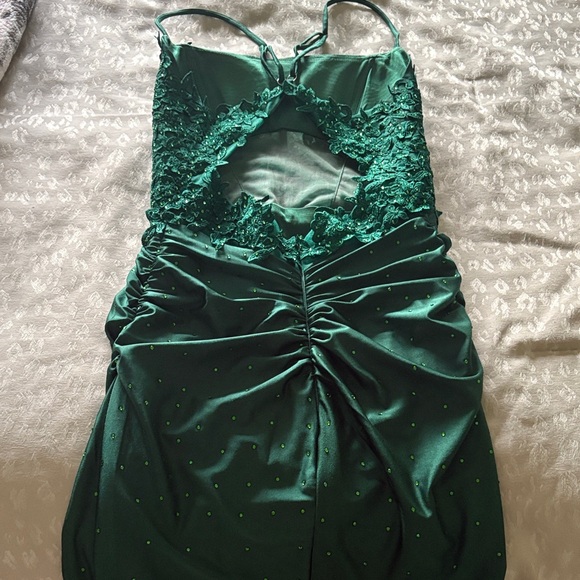 Kiss Prom Green Lace Audrey Hoco Dress - Picture 5 of 7